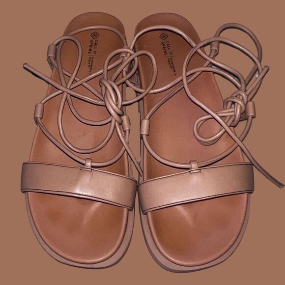 Aldo Call It Spring Jayda Women’s Vegan Sandals Beige Size 7.5 - Picture 3 of 9